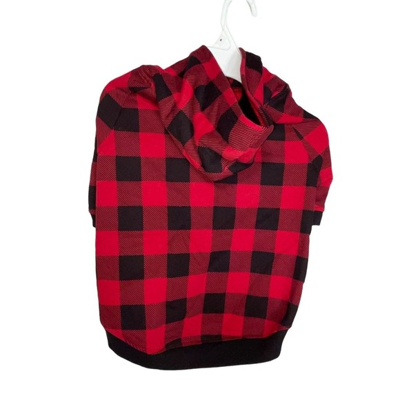 IDEOLOGY Pet Hoodie, buffalo Plaid, red black, Medium - Picture 4 of 6